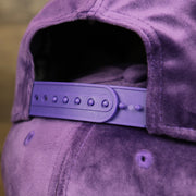 The Purple Adjustable Strap on the Velour Blank Concord Grape Snapback Cap | Purple Snap Cap