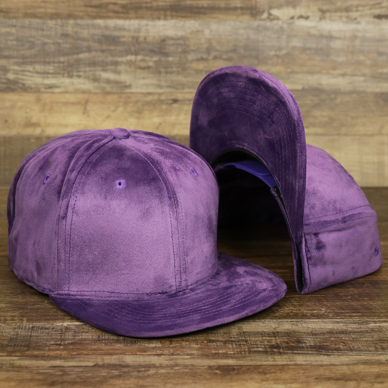 The Velour Blank Concord Grape Snapback Cap | Purple Snap Cap