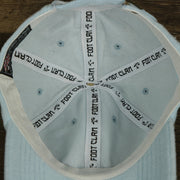 The inside of the Blank Alice Blue Wash Cloth Baseball Hat | Light Blue Dad Hat