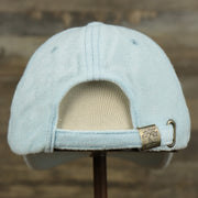 The backside of the Blank Alice Blue Wash Cloth Baseball Hat | Light Blue Dad Hat