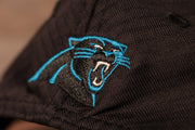 Panthers 2020 Training Camp Snapback Hat | Carolina Panthers 2020 On-Field Black Training Camp Snap Cap the panthers logo is right above the snap