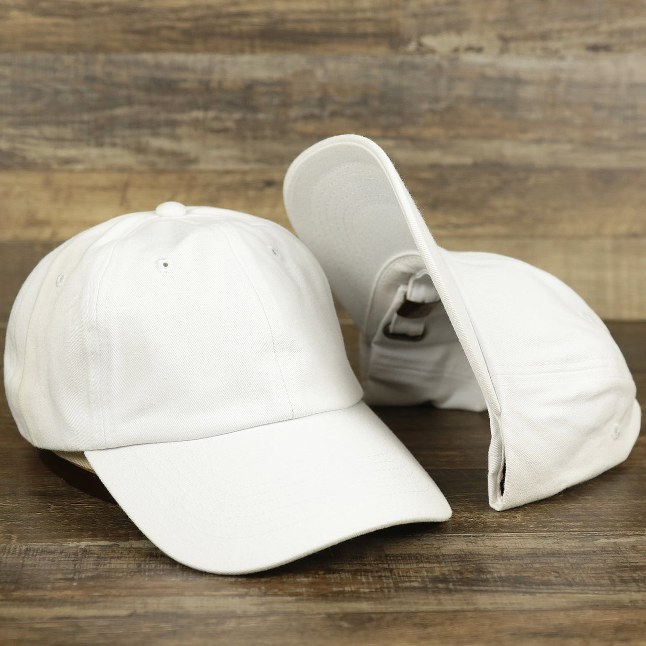 FOOT CLAN | DAD HAT | LINEN MATERIAL BLANK OSFM COTTON UNSTRUCTURED ADJUSTABLE, White, OSFM