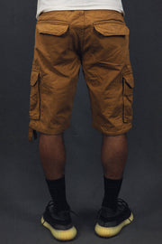 back of the Men's Wheat Combat Shorts Six Pocket Cargo Shorts To Match Sneakers | Wheat