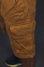 side pocket on the Men's Wheat Combat Shorts Six Pocket Cargo Shorts To Match Sneakers | Wheat