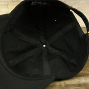 The inside of the Jet Black Blank Baseball Hat | Black Dad Hat