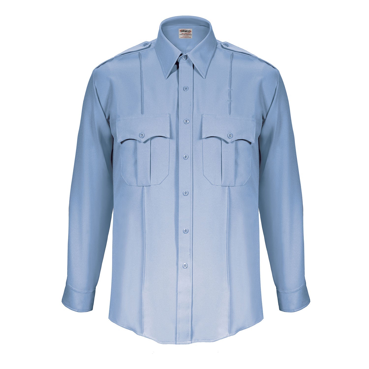 the Firemen Police Public Safety | TexTrop2 Long Sleeve Men's Uniform Shirt | French Blue Moisture Wicking Police Duty Shirt has a generous fit and pleats down the front and back