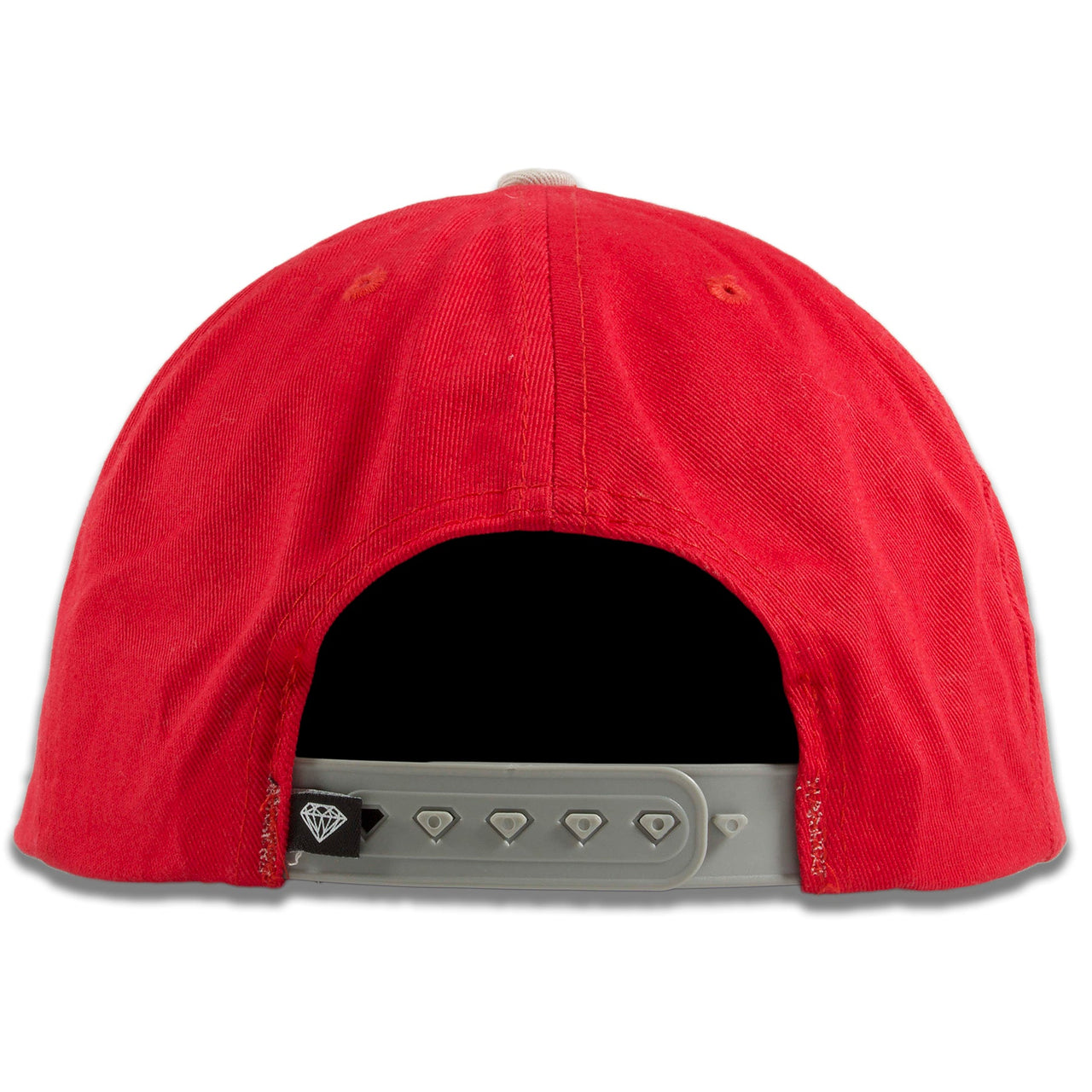 Diamond Supply Co OG Script Red on Gray Snapback Hat