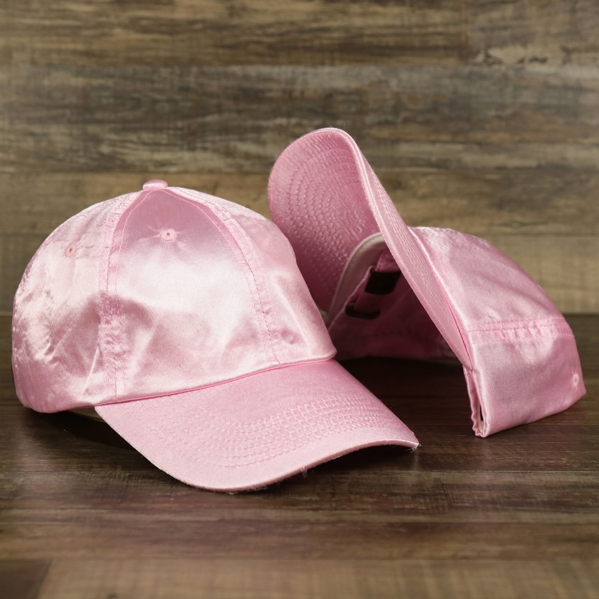 The Satin Blank Cherry Blossom Pink Baseball Hat | Light Pink Dad Hat
