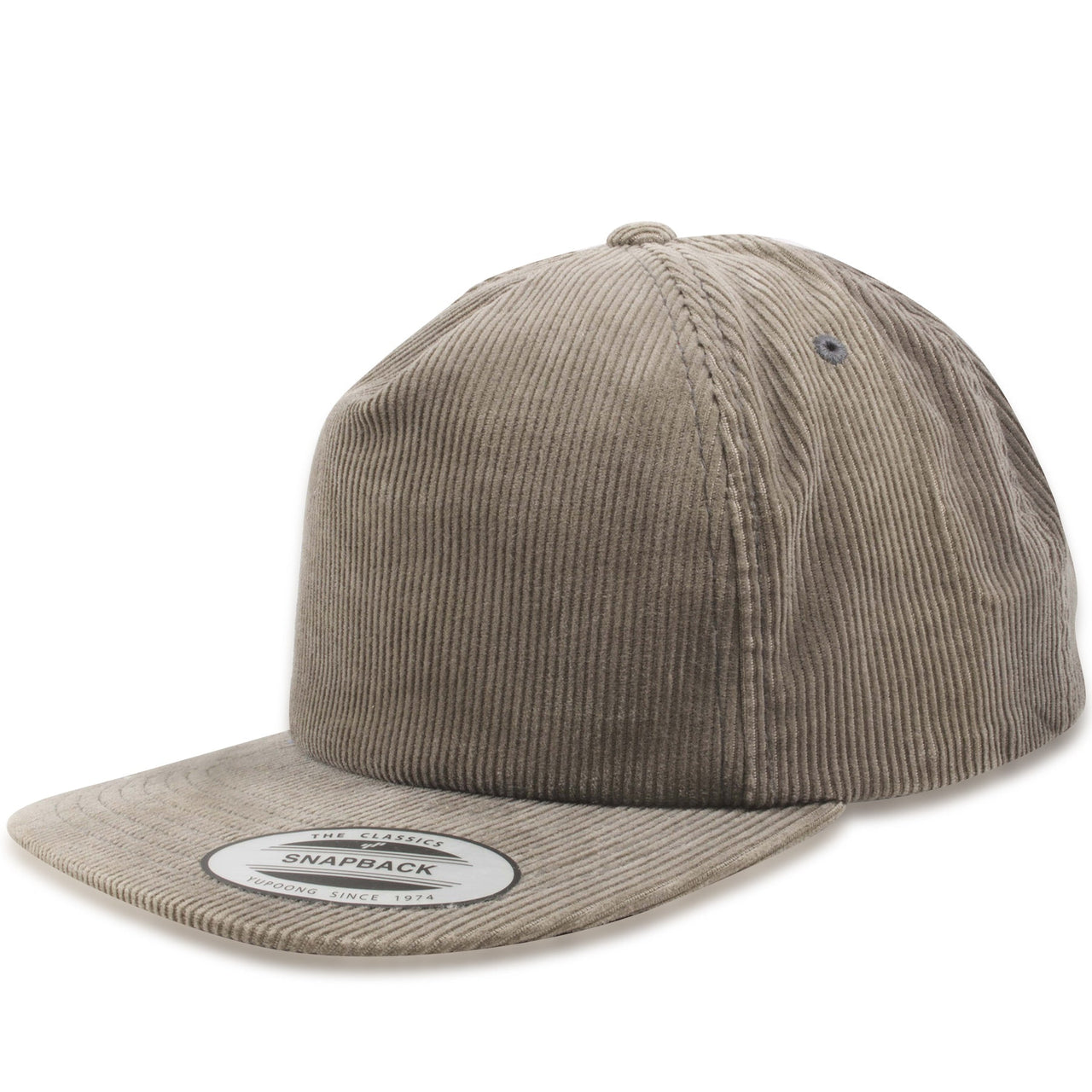 Blank Gray Corduroy Adjustable Snapback Hat