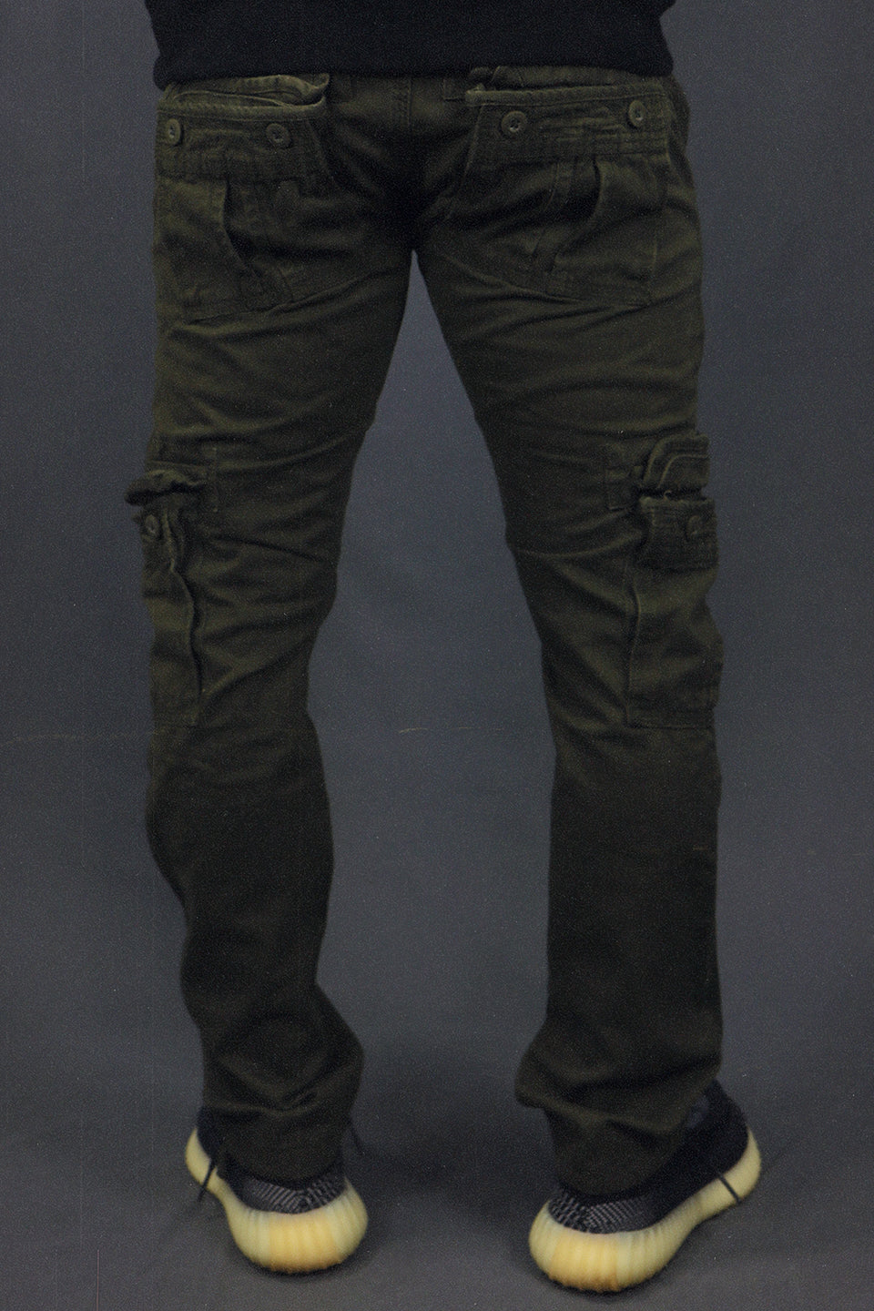 back of the Men's Army Green Combat Pants Six Pocket Cargo Pants To Match Sneakers | Army Green