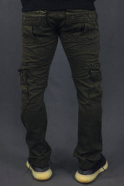back of the Men's Army Green Combat Pants Six Pocket Cargo Pants To Match Sneakers | Army Green