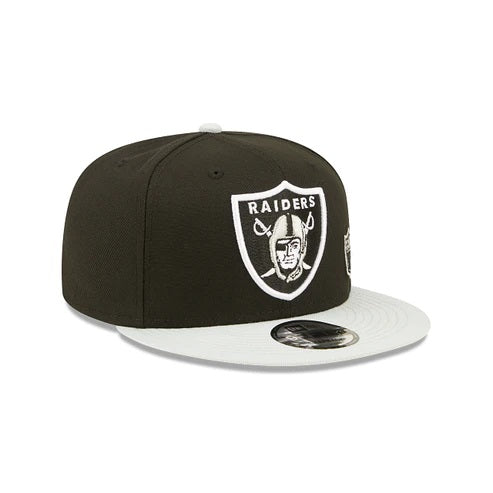 The Los Angeles Raiders Throwback Green Bottom Yellow Letter Arch 9Fifty Snapback Cap | Back Letter Arch Black 9Fifty