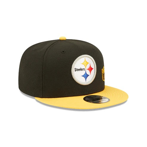 The Pittsburgh Steelers Throwback Green Bottom Yellow Letter Arch 9Fifty Snapback Cap | Back Letter Arch Black 9Fifty
