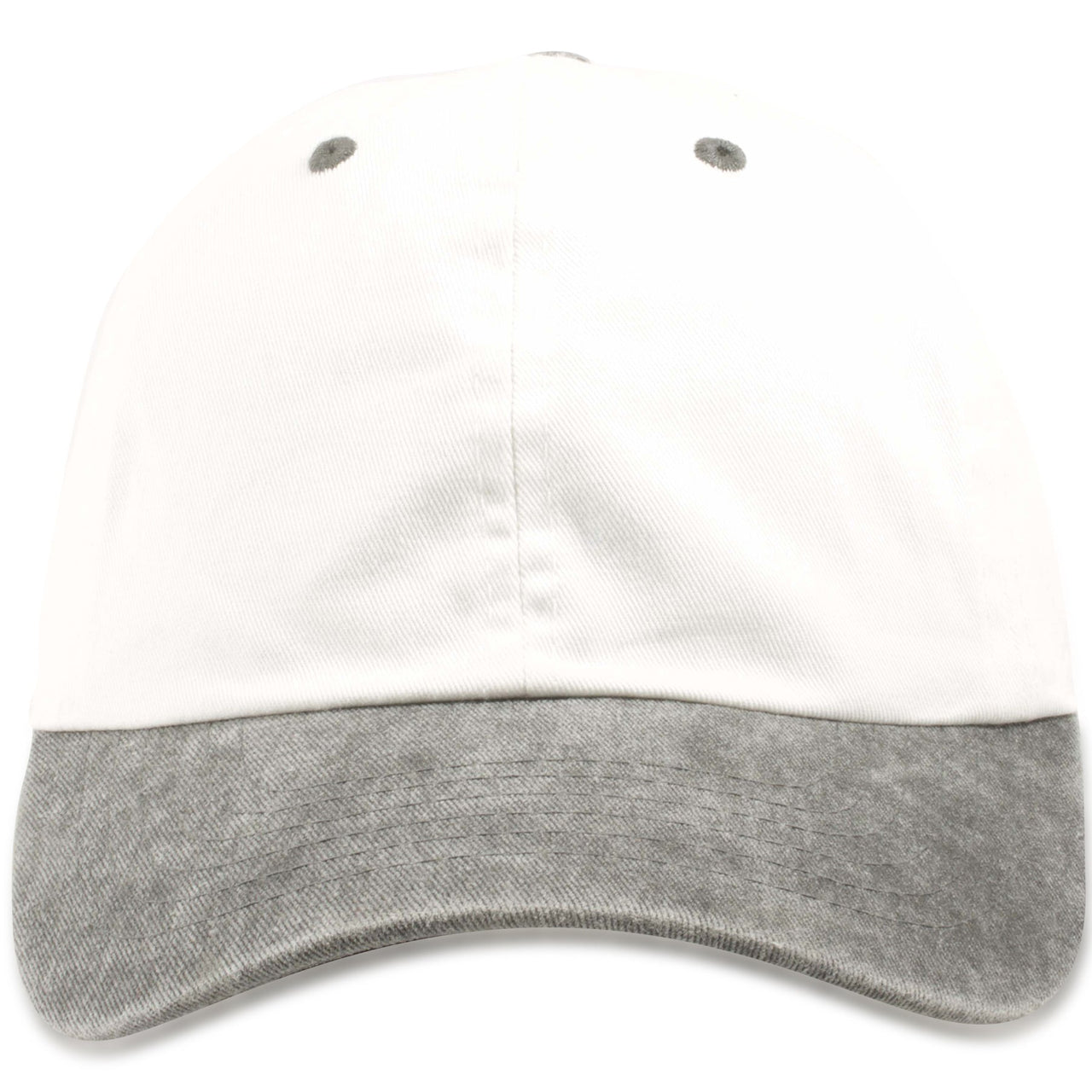 Natural White on Pigment Dyed Black Adjustable Blank Dad Hat