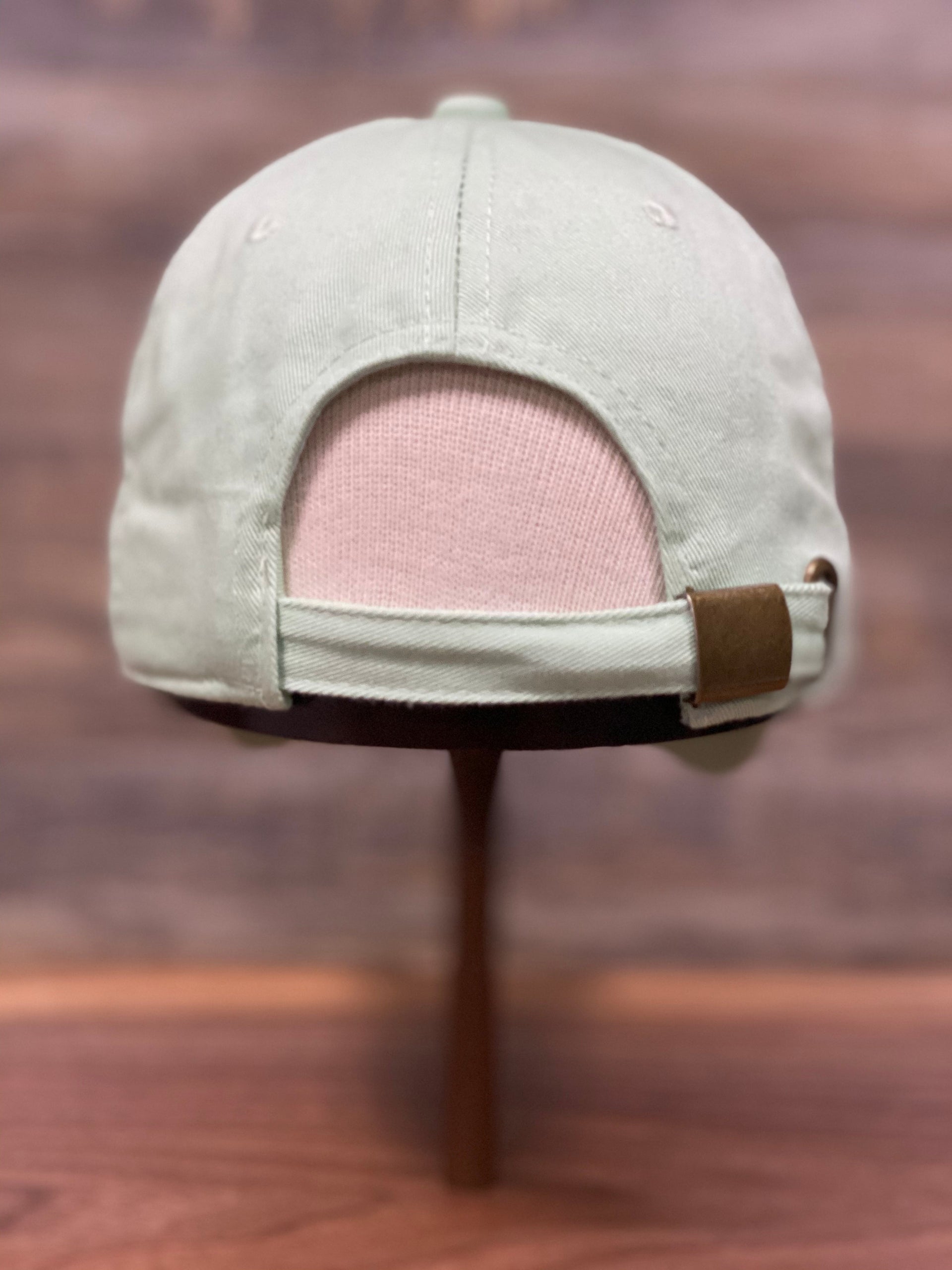 back of ,Sage Blank Dad Hat | Embroidery and Brand start up ball cap