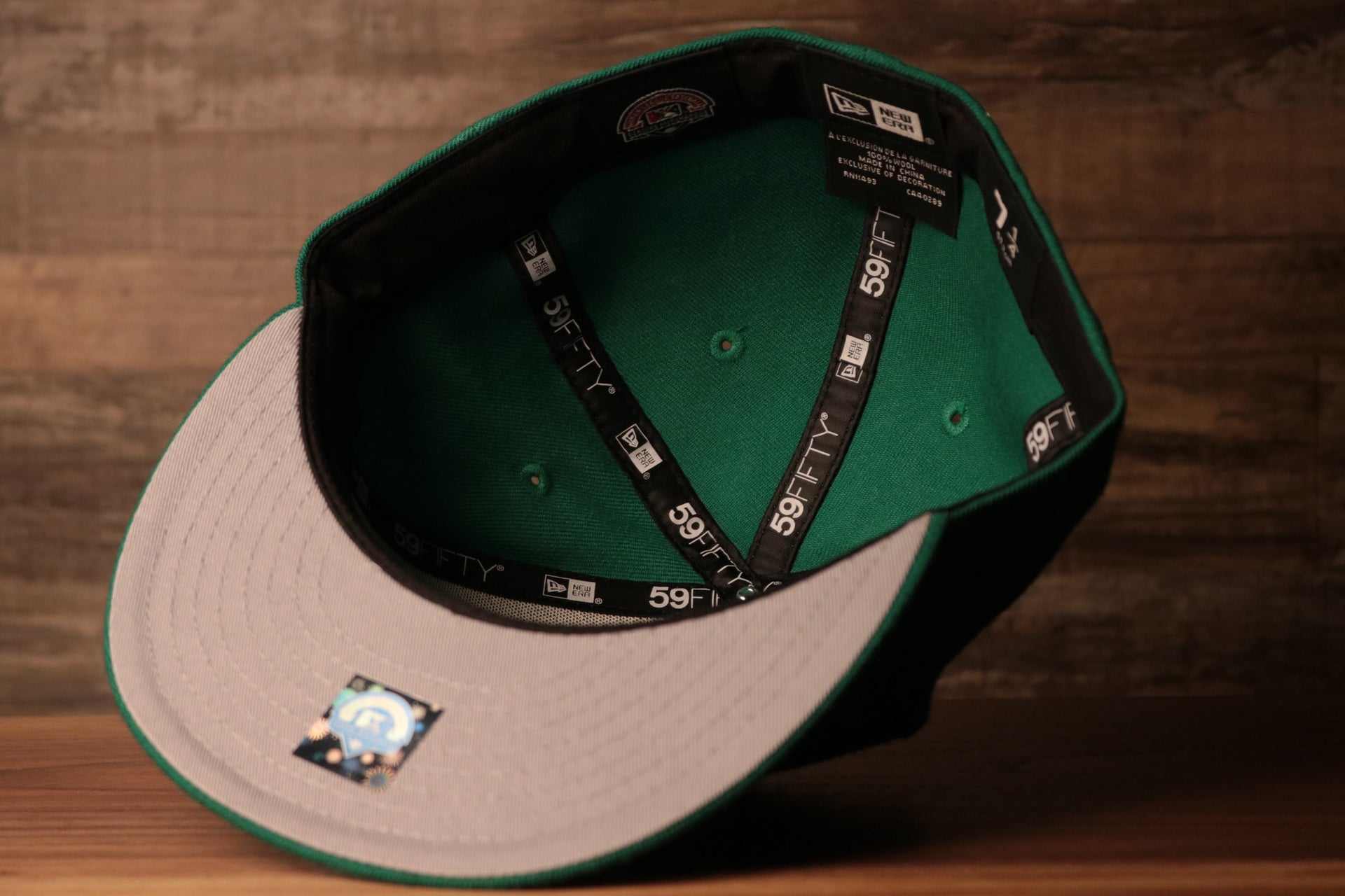 Grey Bottom Fitted Cap | Jawn Kelly Green Gray Bottom Fitted Hat the underbrim of this cap is grey