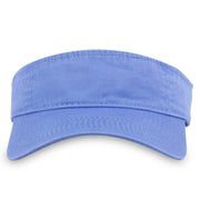 The ultramarine blue visor is a light blue color with a mid height crown and a bent brim