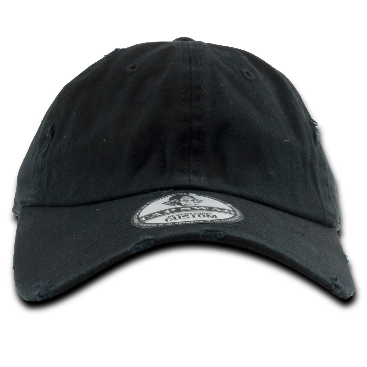 Foot Clan Blank Black Adjustable Distressed Dad Hat