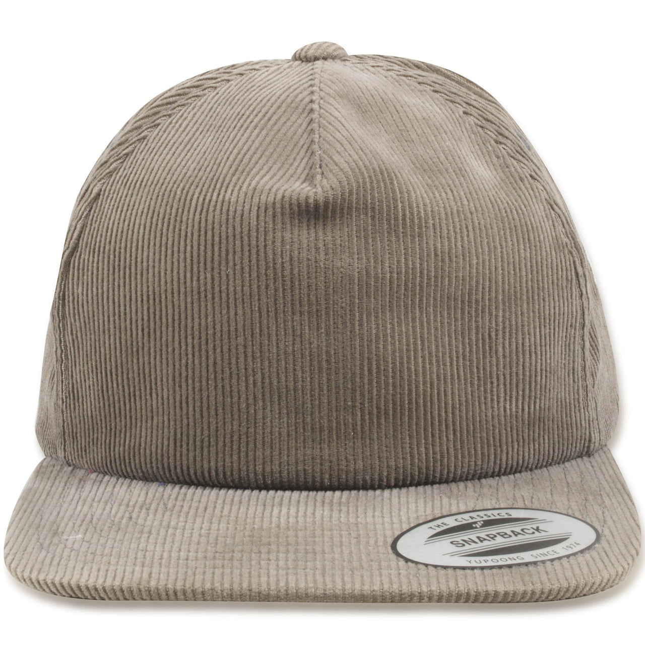 Blank Gray Corduroy Adjustable Snapback Hat