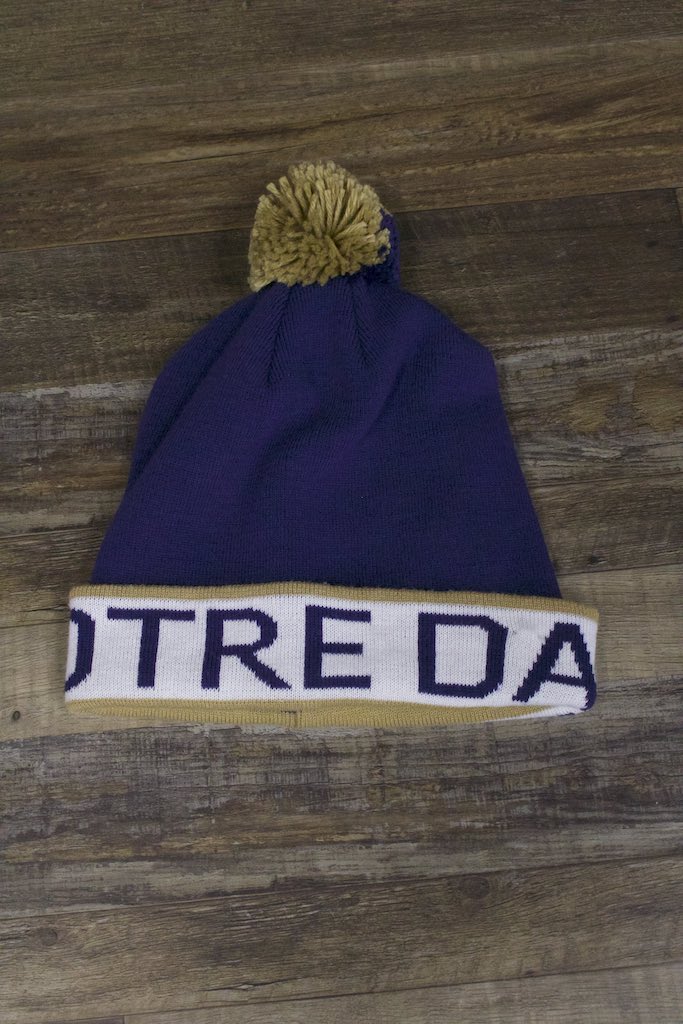Notre Dame Oversized Throwback Style Mitchell and Ness Winter Knit Beanie
