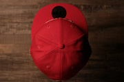 the top of this cap is plain red Grey Bottom Fitted Cap | Jawn Red Gray Bottom Fitted Hat