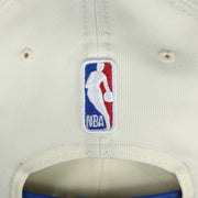 The wearer's right on the Youth Philadelphia 76ers NBA 2022 Draft Gray Bottom 9Fifty Snapback | New Era Cream/Royal Blue