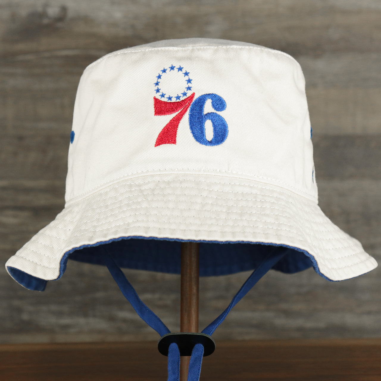 The Philadelphia 76ers Logo Royal Blue Undervisor Bucket Hat | Natural Bucket Hat