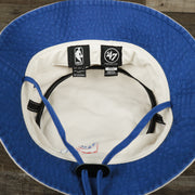 The inside of the Philadelphia 76ers Logo Royal Blue Undervisor Bucket Hat | Natural Bucket Hat