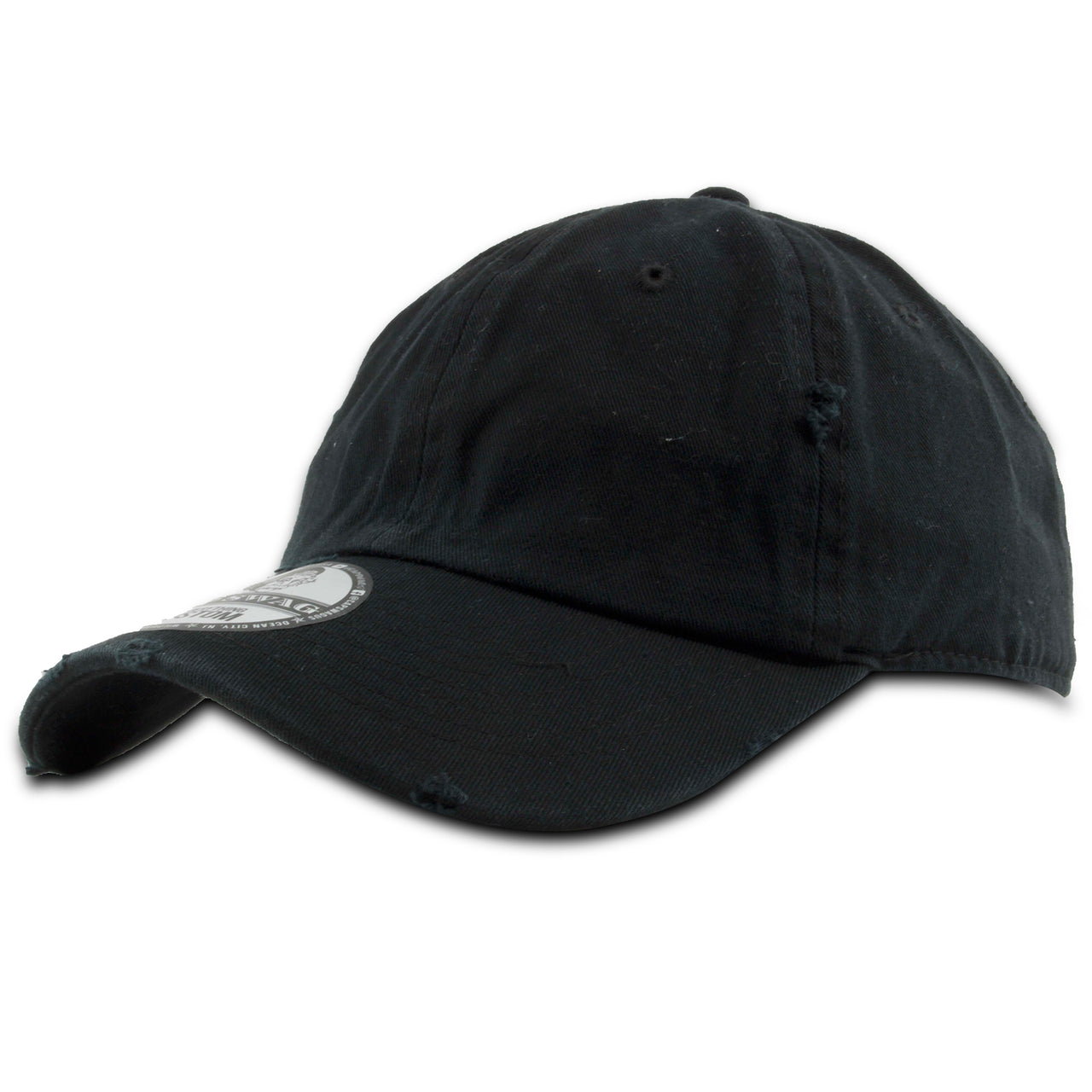 Foot Clan Blank Black Adjustable Distressed Dad Hat