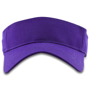 The purple visor has a curved brim and a blank mid-height front peak