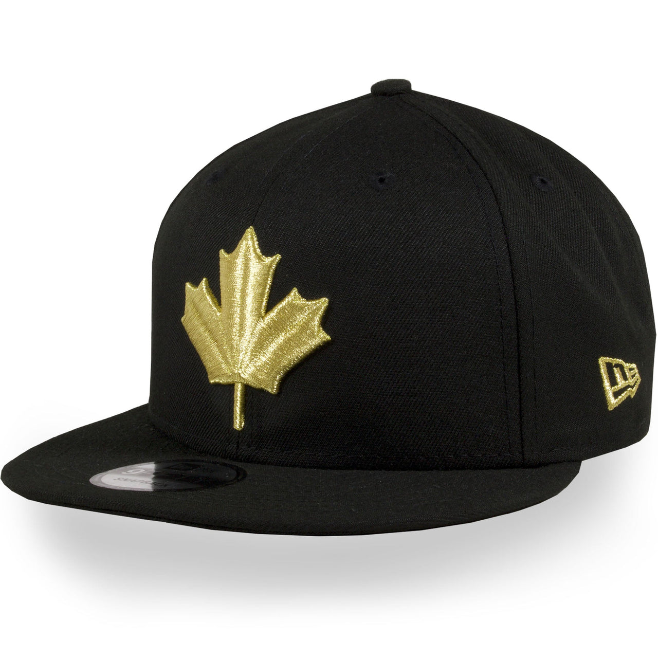 wearers left side of Raptors Black snapback | Toronto Raptors 2019 Nba city series metallic leaf black 950 snapback