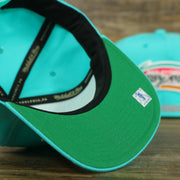 Green under visor of the San Antonio Spurs Vintage Retro NBA Team Ground 2.0 Mitchell and Ness Snapback Hat | Teal