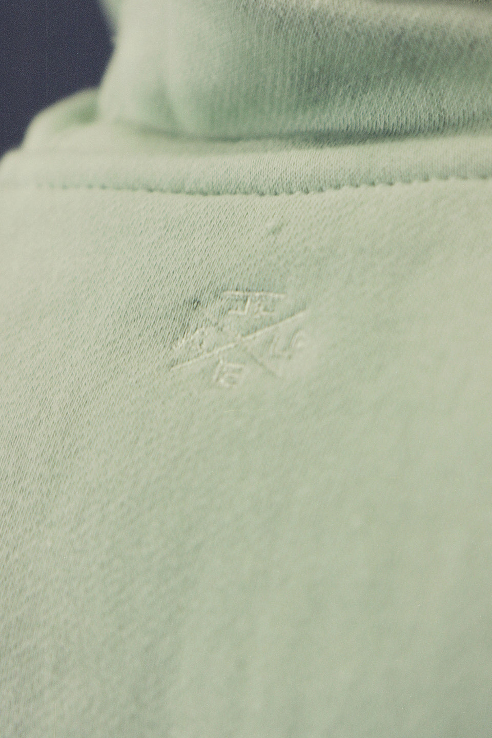logo shot on the Men's Sage Fleece Zip Up Hoodie Sweatshirt Jogger Top To Match Sneakers