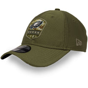 side view of Eagles military dad hat | Philadelphia Eagles 2019 salute to service 9twenty dad hat
