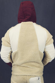 back with hood Foliage Sherpa Tech Pull Over Jacket With Full Front Pocket For Sherpa Two Piece Set To Match Sneakers
