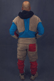 back of the matching Earth Sherpa Tech Pants With Zipper Pockets For Sherpa Two Piece Set To Match Sneakers