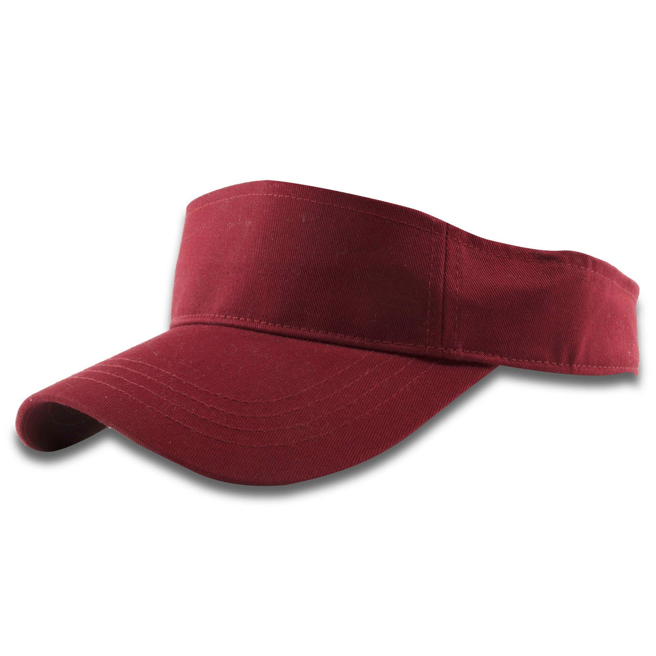 The burgundy blank adjustable visor is made out of cotton
