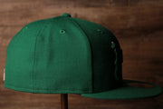Grey Bottom Fitted Cap | Jawn Kelly Green Gray Bottom Fitted Hat the wearers right side is plain kelly green
