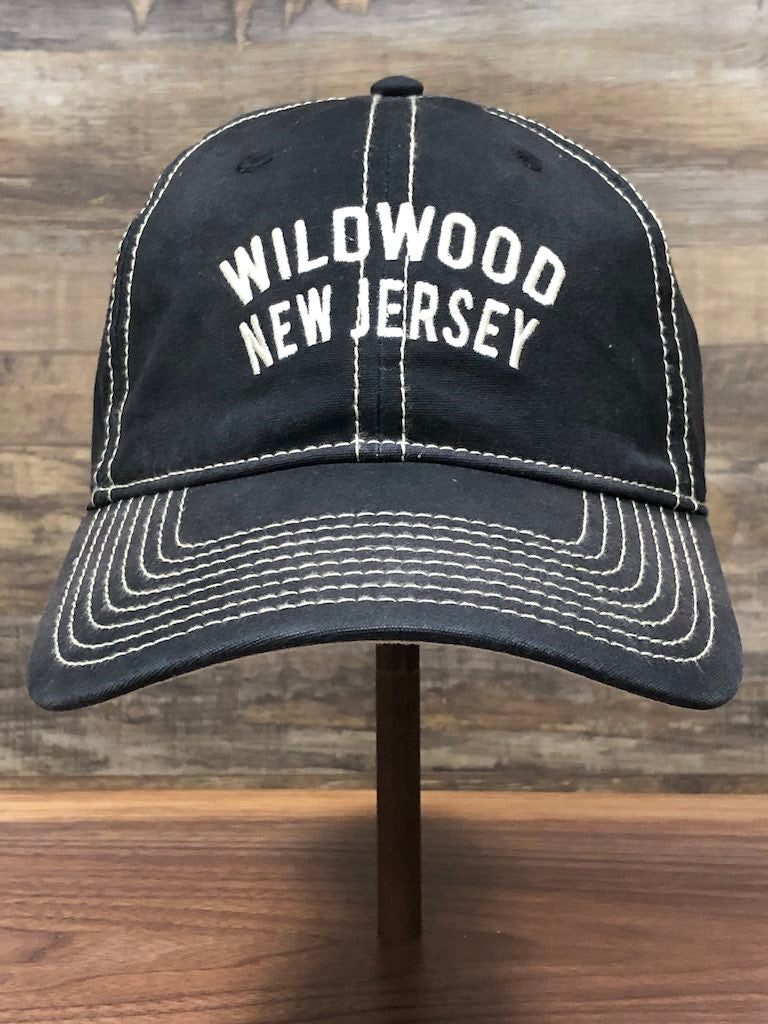 Wildwood hat | Wildwood NJ cap | Black wildwood new jersey baseball cap | Enzyme washed
