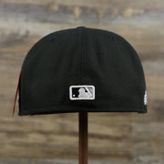 The backside of the Chicago White Sox Alpha Industries Side Patch Army Green Undervisor 59FIfty Fitted Cap With Hangtag | Black 59FIfty Cap