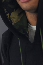 hood on the New York Yankees Military Hoodie Armed Forces Sweatshirt | Black