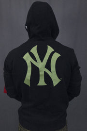 back of the New York Yankees Military Hoodie Armed Forces Sweatshirt | Black