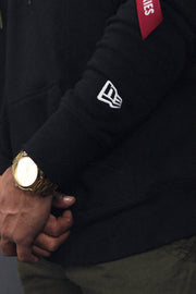 sleeve on the New York Yankees Military Hoodie Armed Forces Sweatshirt | Black