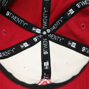 The inside of the Anaheim Angles 2021 City Connect 9Twenty Dad Hat | New Era White and Red