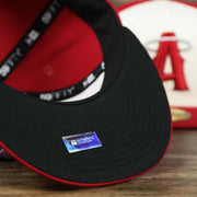 The undervisor on the Anaheim Angles 2021 City Connect 59Fifty Fitted Cap | New Era White and Red