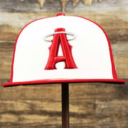 The front of the Anaheim Angles 2021 City Connect 59Fifty Fitted Cap | New Era White and Red