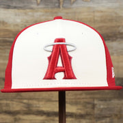 The front of the Anaheim Angles 2021 City Connect 9Fifty Snap Cap | New Era White and Red