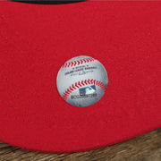The MLB Official Sticker on the Anaheim Angles 2021 City Connect 9Fifty Snap Cap | New Era White and Red