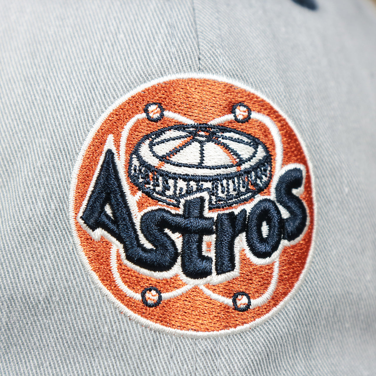 The Astros Logo on the Cooperstown Houston Astros 1980s Logo Green Bottom Dad Hat | Gray Dad Hat