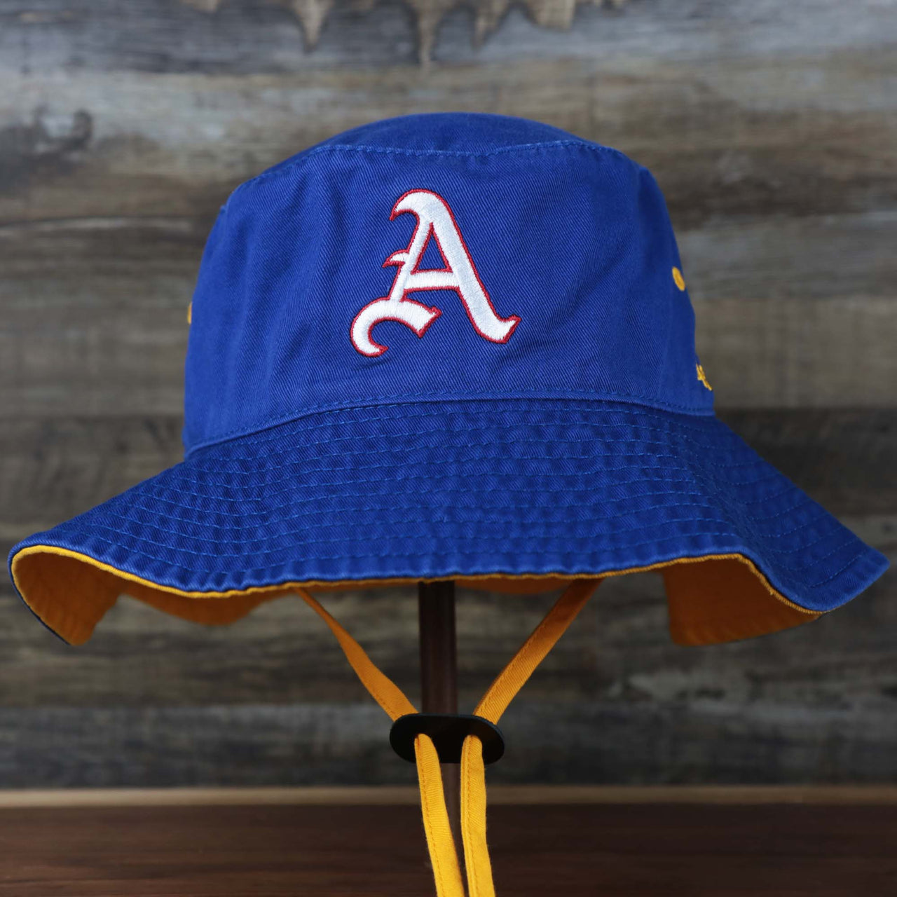 The front of the Philadelphia Athletics Cooperstown Vintage 50s Bucket Hat | 47 Brand, Royal
